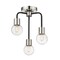 Z-Lite Neutra 3 Light Semi Flush Mount, Matte Black + Polished Nickel & Clear 621-3SF-MB-PN - alternate 1
